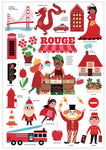 MINI POSTER + 26 STICKERS LA VILLE – ROUGE (3-8 ANS)