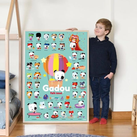 POSTER PÉDAGOGIQUE + 43 STICKERS JOUE AVEC GADOU (3-6 ANS)