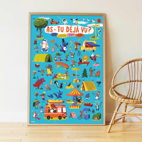 POSTER PÉDAGOGIQUE + 52 STICKERS LE JEU DES ANIMAUX (4-8 ANS)