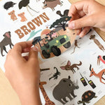 MINI POSTER + 27 STICKERS LA SAVANE – BRUN (3-8 ANS)