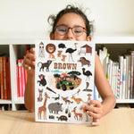 MINI POSTER + 27 STICKERS LA SAVANE – BRUN (3-8 ANS)