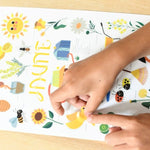 MINI POSTER + 24 STICKERS LE JARDIN – JAUNE (3-8 ANS)