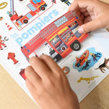 MINI POSTER + 22 STICKERS LES POMPIERS (3-8 ANS)