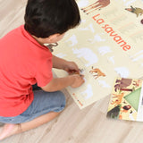 POSTER PÉDAGOGIQUE + 42 STICKERS LA SAVANE (5-12 ANS)