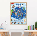 POSTER QUELLE HISTOIRE + 44 STICKERS PARIS (7-12 ANS)